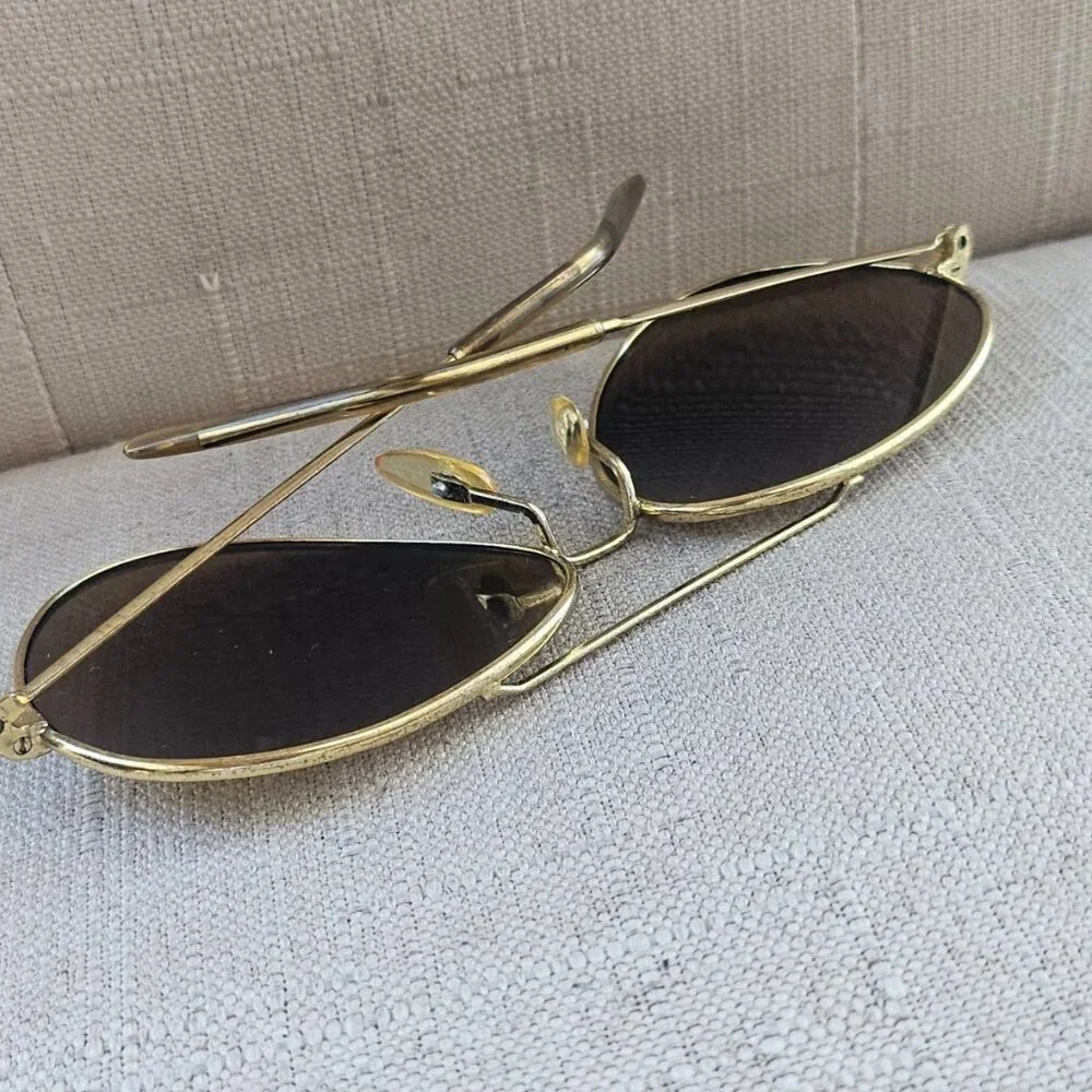 Vintage Sunglasses R.O.C Gold Tone Frame Aviator Eye Wear Men Sunglasses